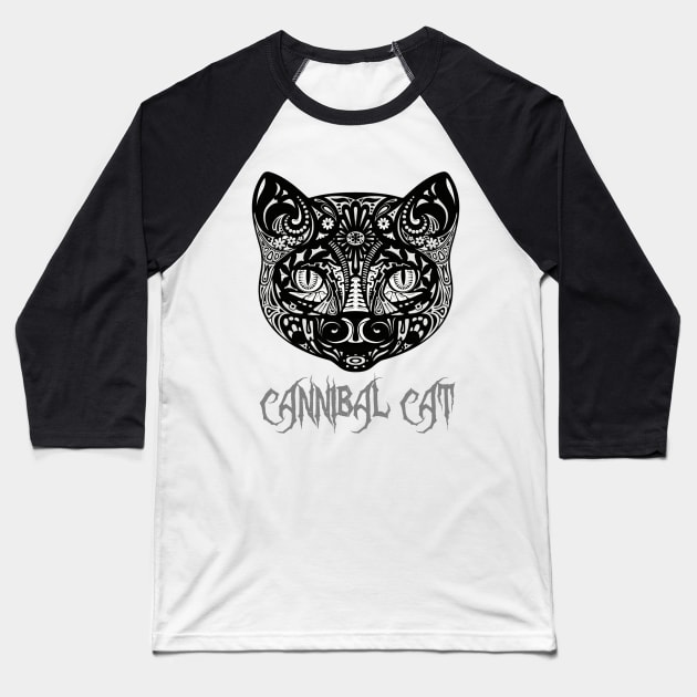 Cannibal Cat Baseball T-Shirt by 2ndEnd